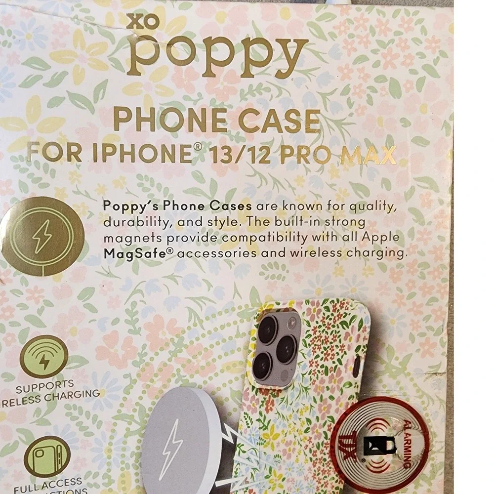 XO Poppy Phone Case iPhone 13/12 Pro Max Clear New MagSafe Compatible Slim